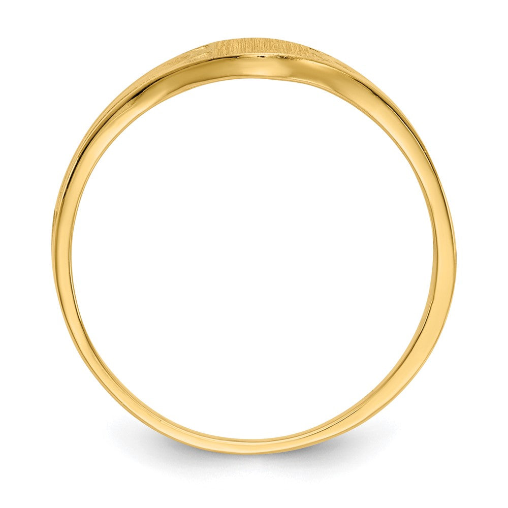 14k 6.5x4.0mm Closed Back Children's Signet Ring size 4.5