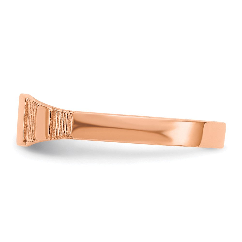 10K Rose Gold Polished Square Baby Signet Ring Size 2