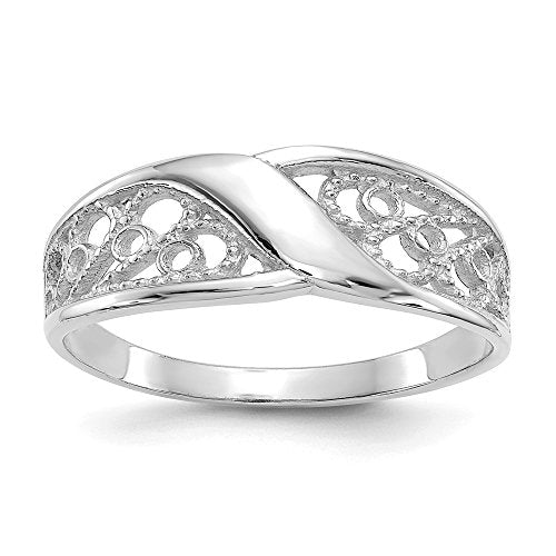 14k White Gold Filigree Ring size 6
