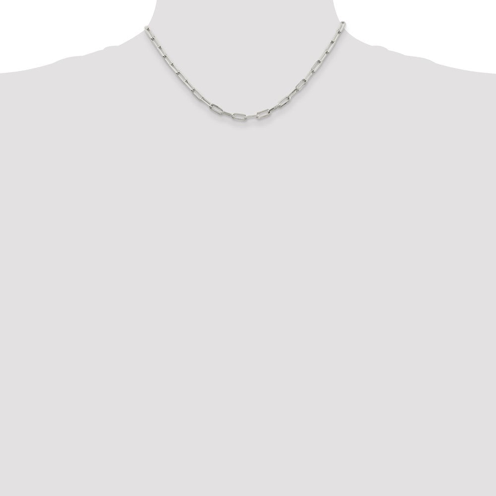 Sterling Silver 4.25mm Elongated Open Link Chain 16 Inches