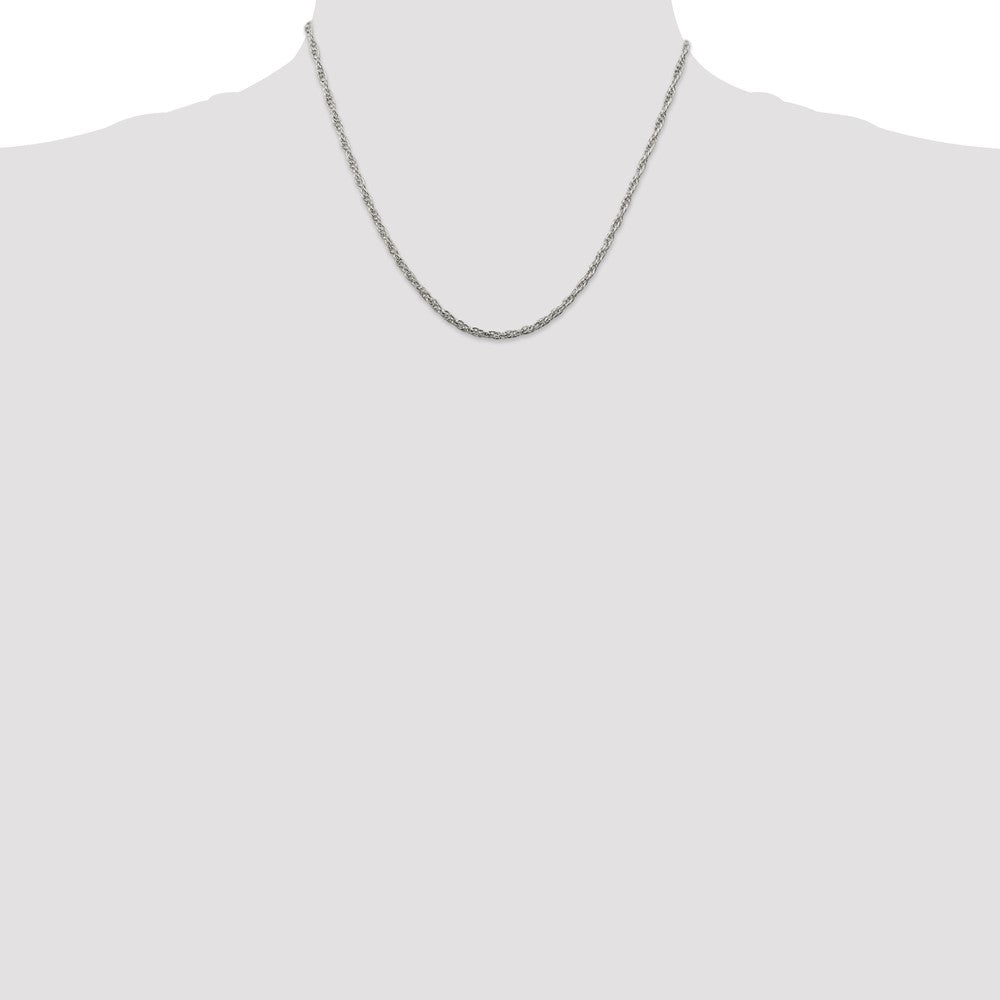Sterling Silver 2.5mm Loose Rope Chain 18 Inches