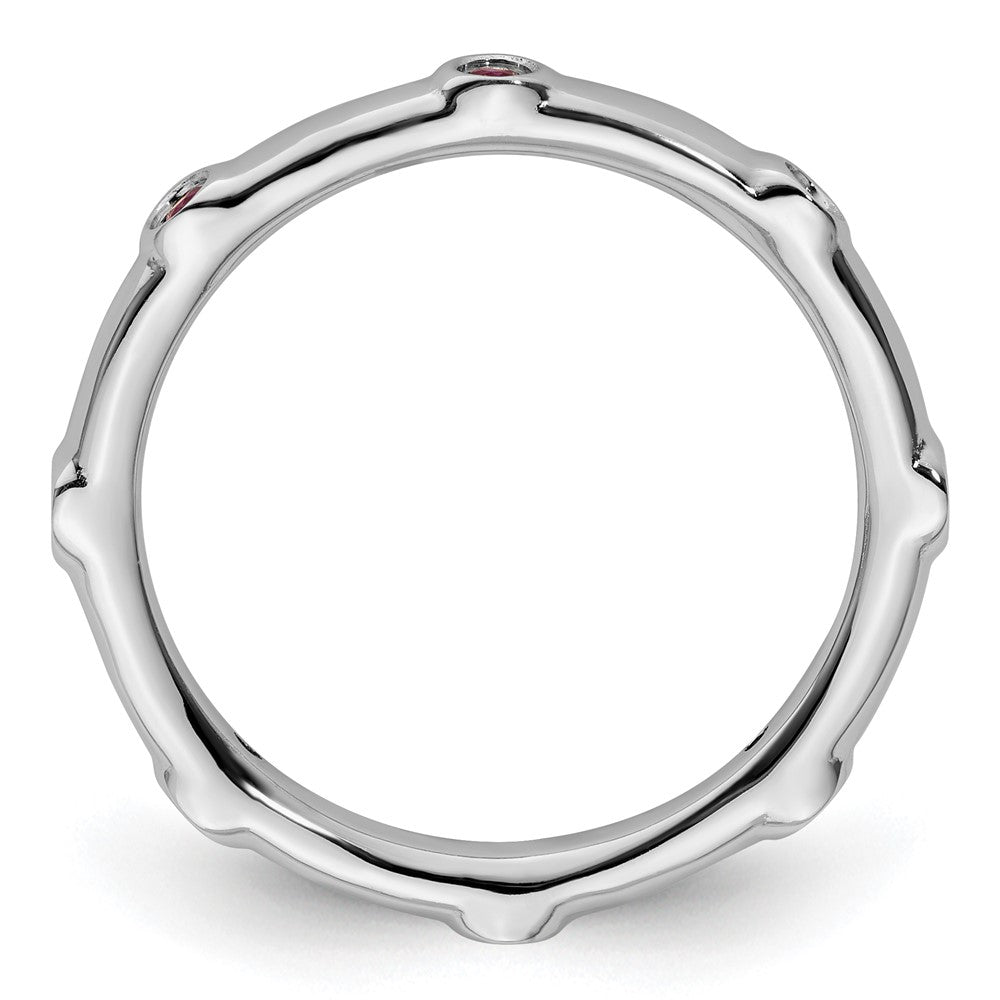 Sterling Silver Stackable Expressions Created Ruby Ring Size -5