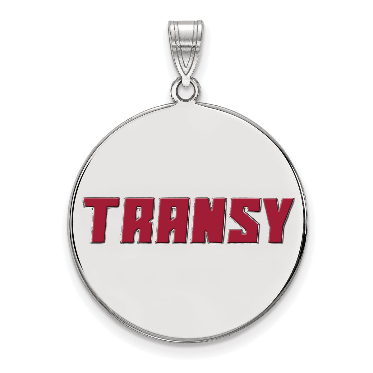 LogoArt Sterling Silver Transylvania University Xlarge Enamel Disc Pendant Necklace