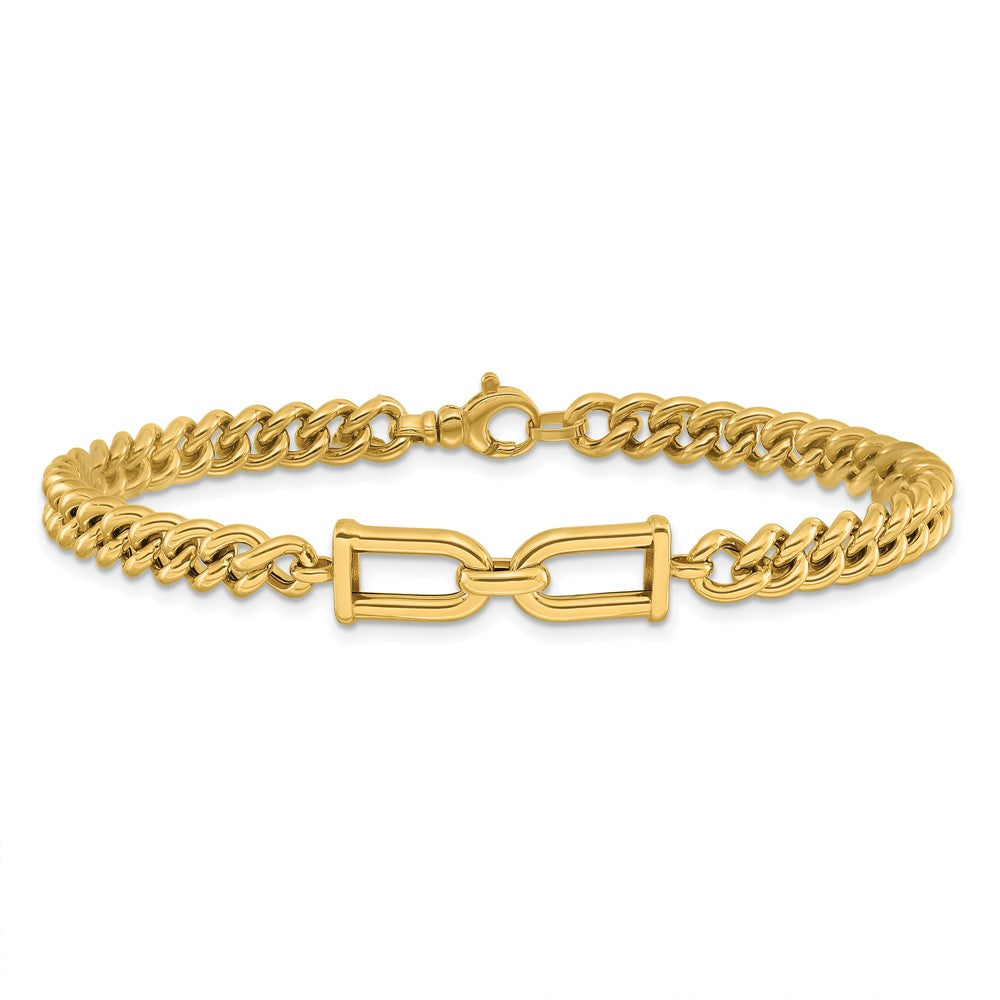14K Polished Fancy Link Bracelet 7.5  inches
