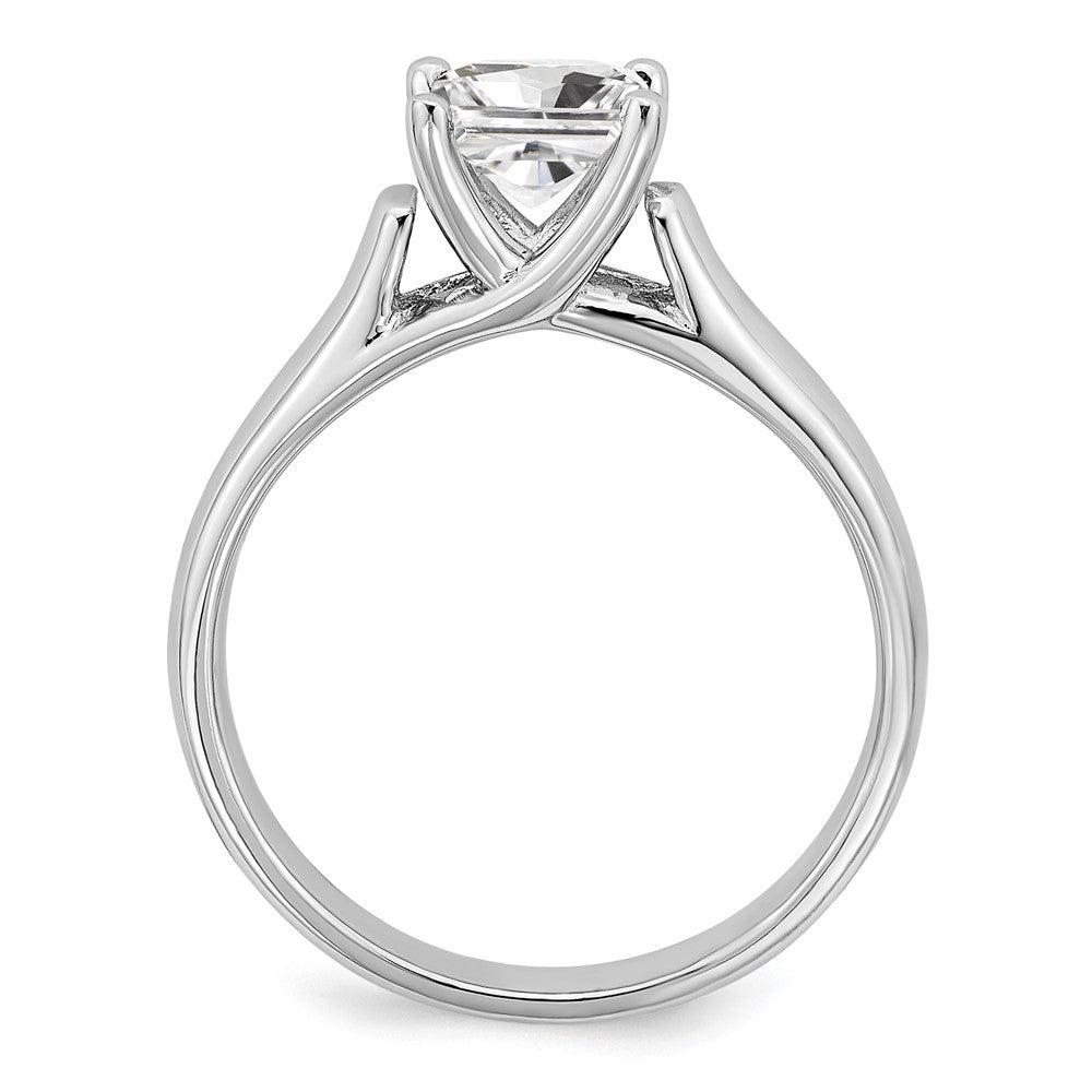 Sterling Silver Rhodium-plated Diamonore 5.5mm Princess Cut Ring