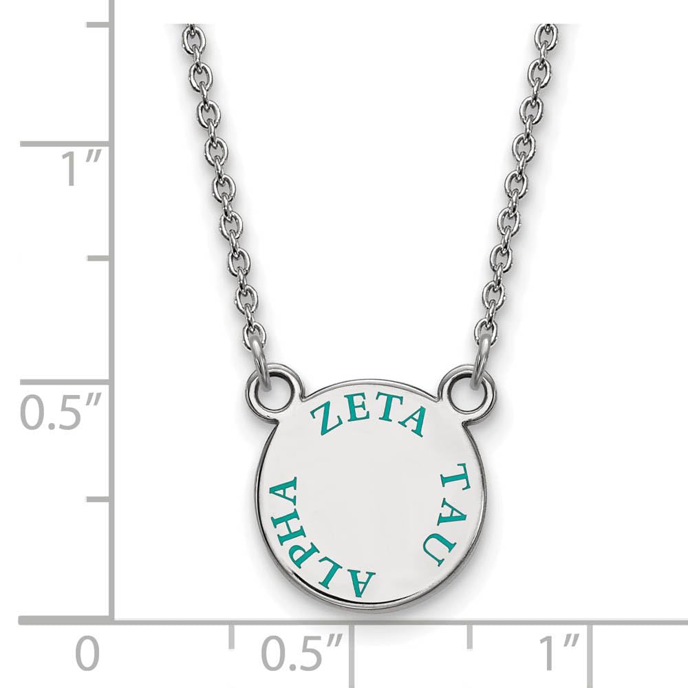 Sterling Silver 18in Official Licensed Greek Sororities Zeta Tau Alpha (ZTA) XS Enamel Pendant w/Necklace