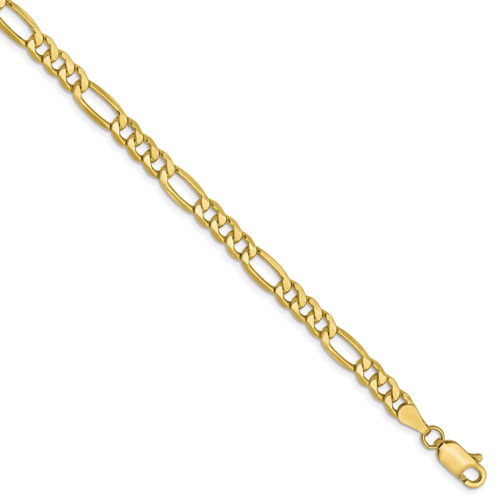 10K 4.75mm Semi-Solid Figaro Chain 7  inches