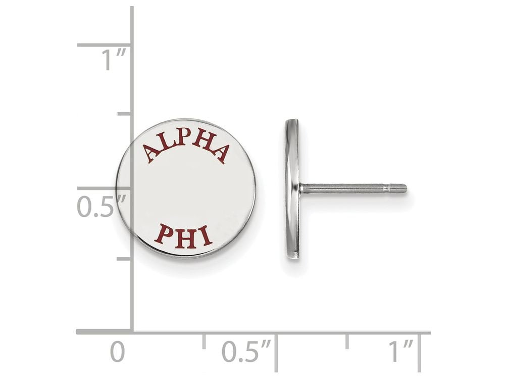 Sterling Silver Official Licensed Greek Sororities Alpha Phi (??) Enameled Post Earrings