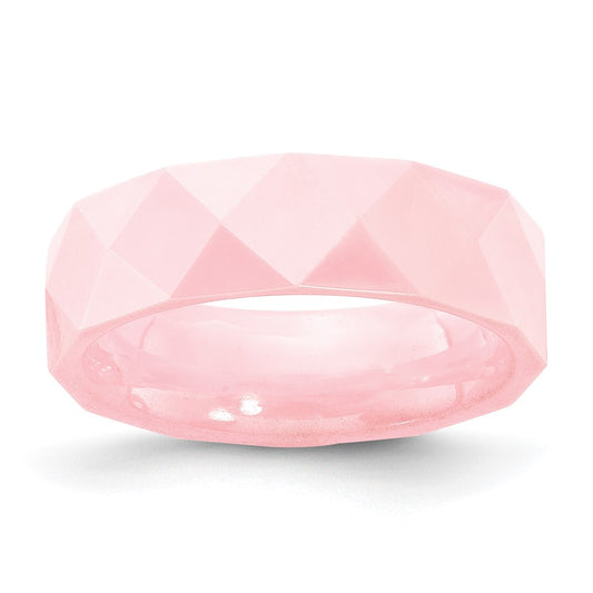 Ceramic Pink Faceted 5.5mm Polished Band