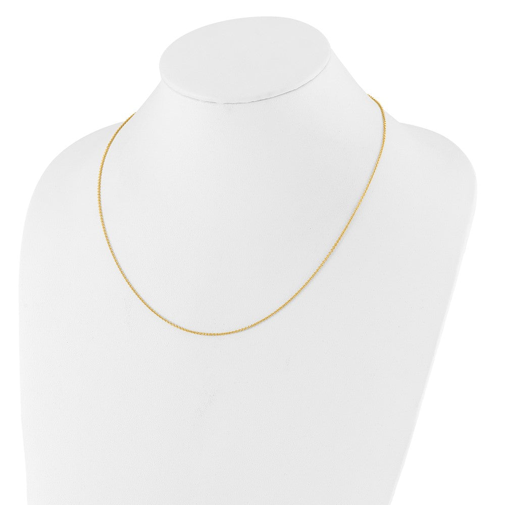 14k 1.4mm Round Cable 1in+1in Adjustable Chain
