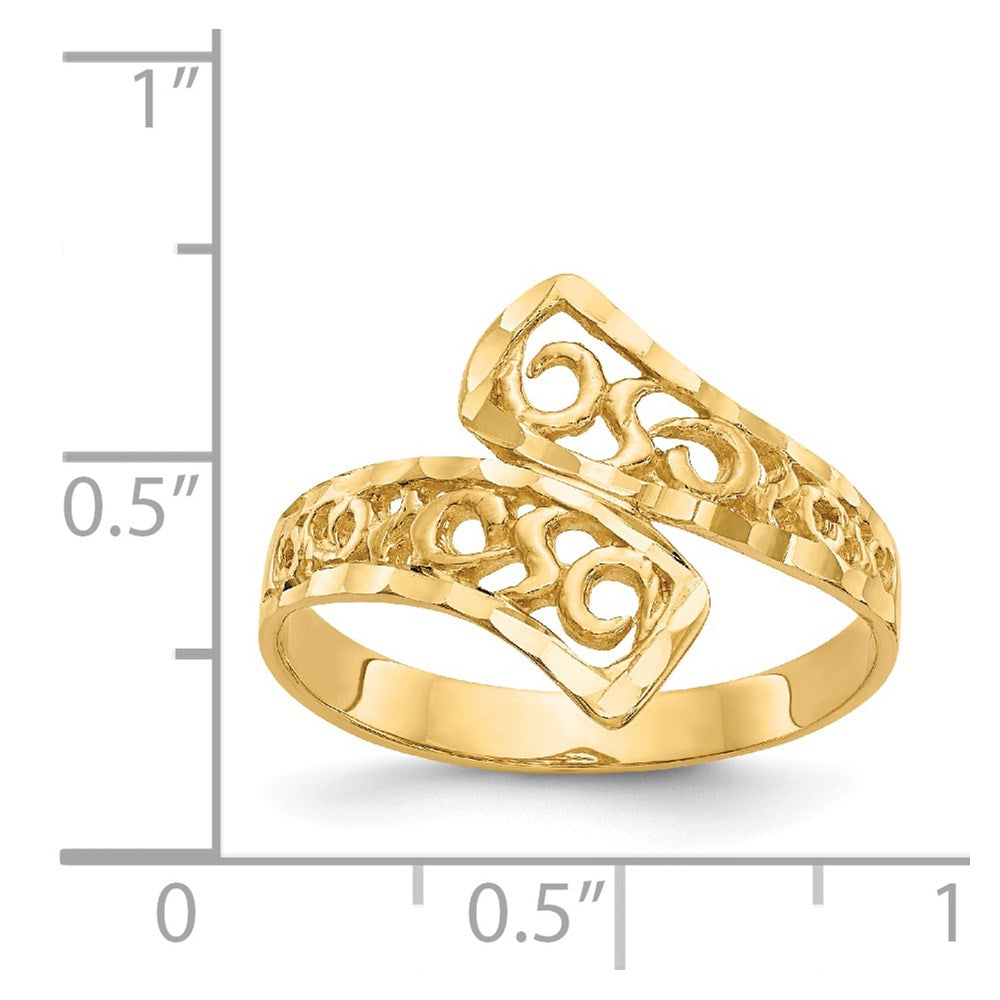 14K By-pass Lace Diamond-cut Ring Size 7