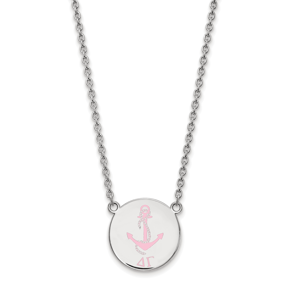 Sterling Silver LogoArt 18in Official Licensed Greek Sororities Delta Gamma (??) Small Enamel Pendant w/Necklace