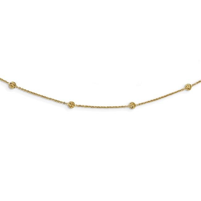 14 Karat Yellow Gold Diamond-cut Tiny Puffed Circl