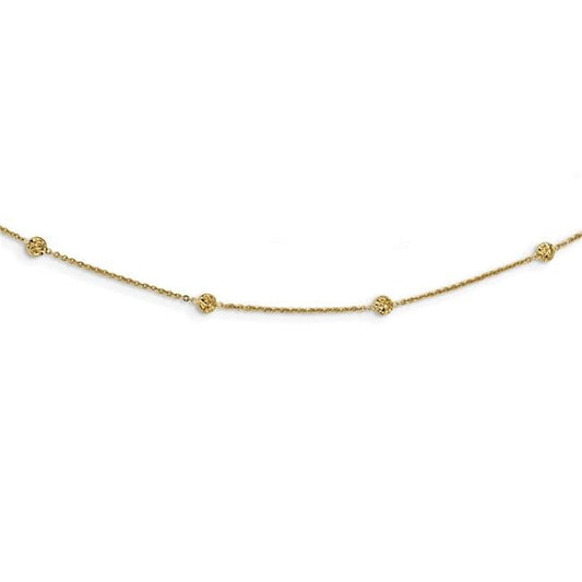 14 Karat Yellow Gold Diamond-cut Tiny Puffed Circl