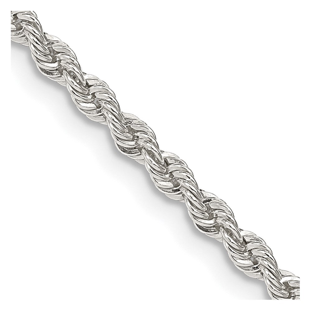 Sterling Silver 2.5mm Solid Rope Chain 24 Inches