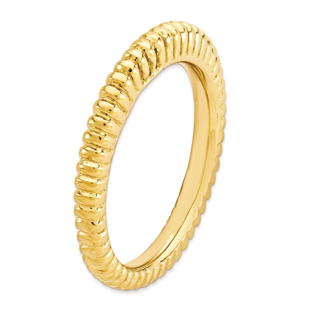 Sterling Silver Stackable Expressions Gold-plated Domed Ring
