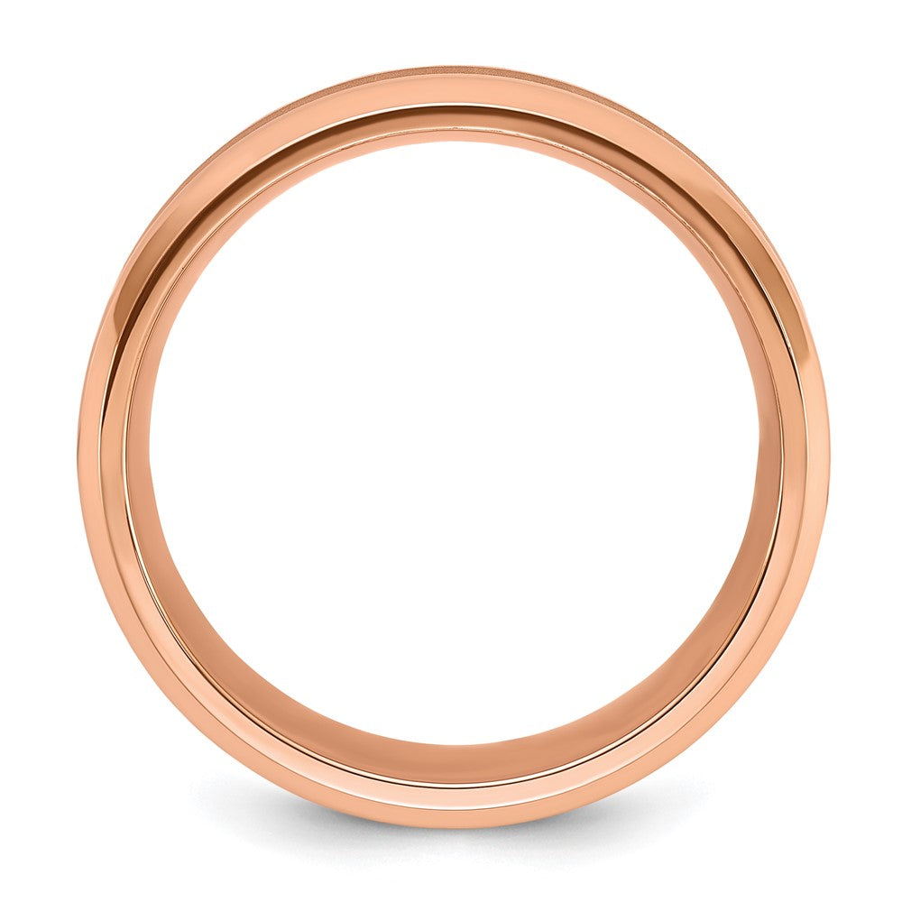 Chisel Titanium Polished Rose IP-plated Brushed Center 8mm Band Size - 12.5