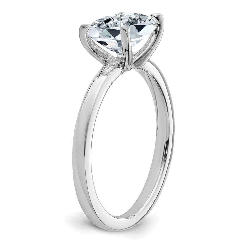 Sterling Silver East West Oval CZ Solitaire Ring