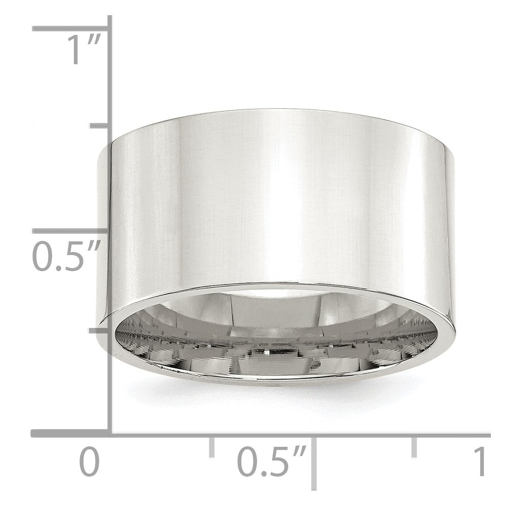 Sterling Silver 12mm Comfort Fit Flat Size 8.5 Band