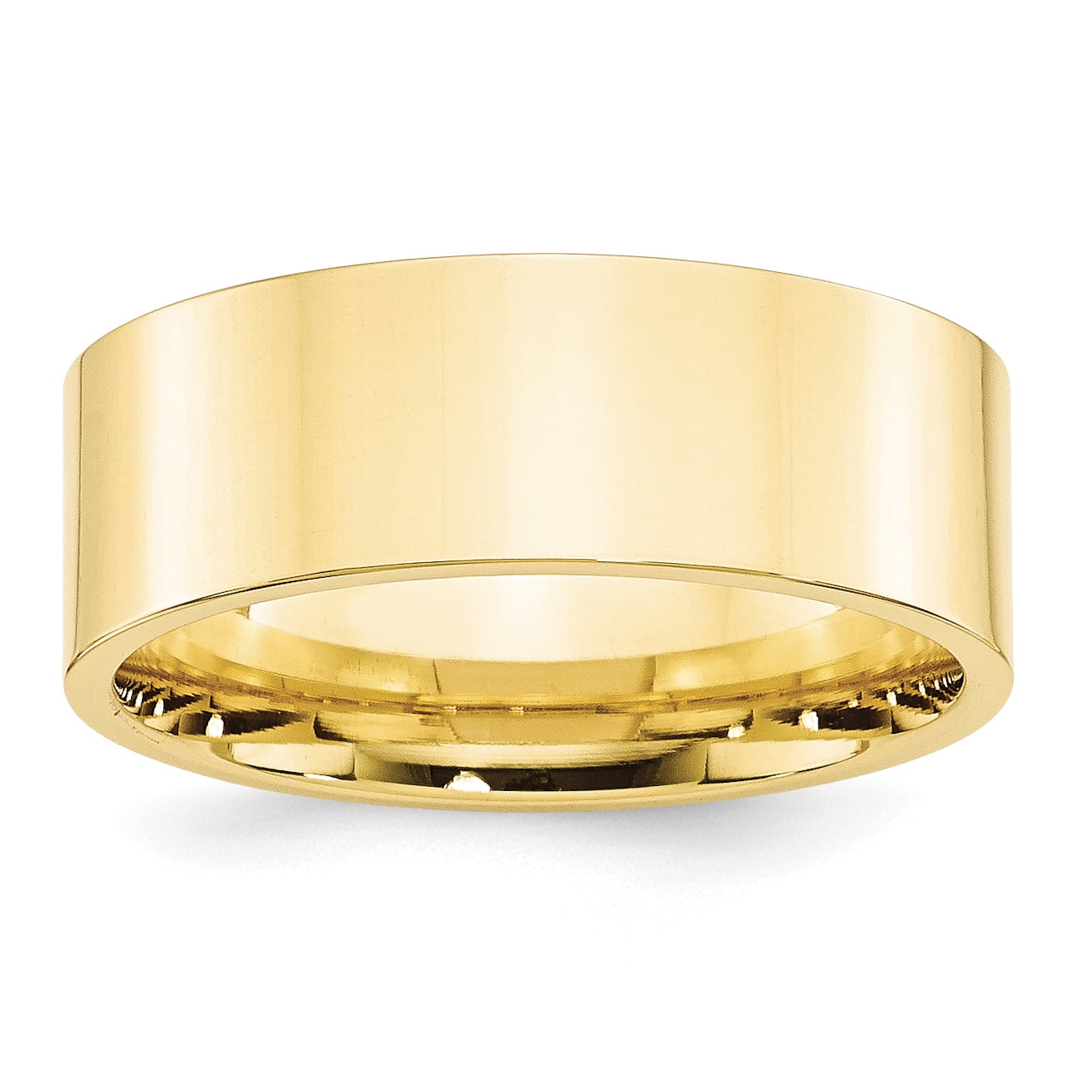 10k Yellow Gold 8mm Standard Weight Flat Comfort Fit Wedding Band Size 14
