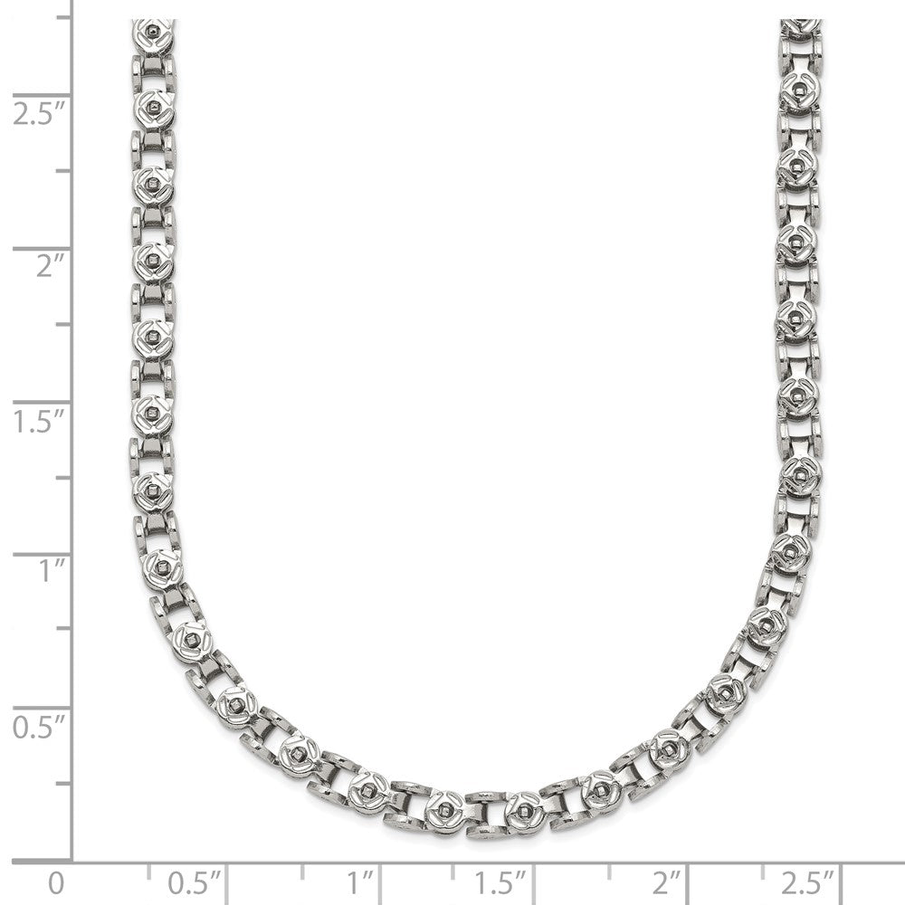 Stainless Steel Polished Fancy Circle Link 18in Chain