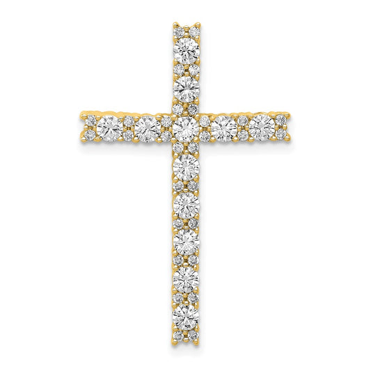 14k 1 carat Lab Grown Diamond VS/SI+ G+ Cross Chain Slide Pendant