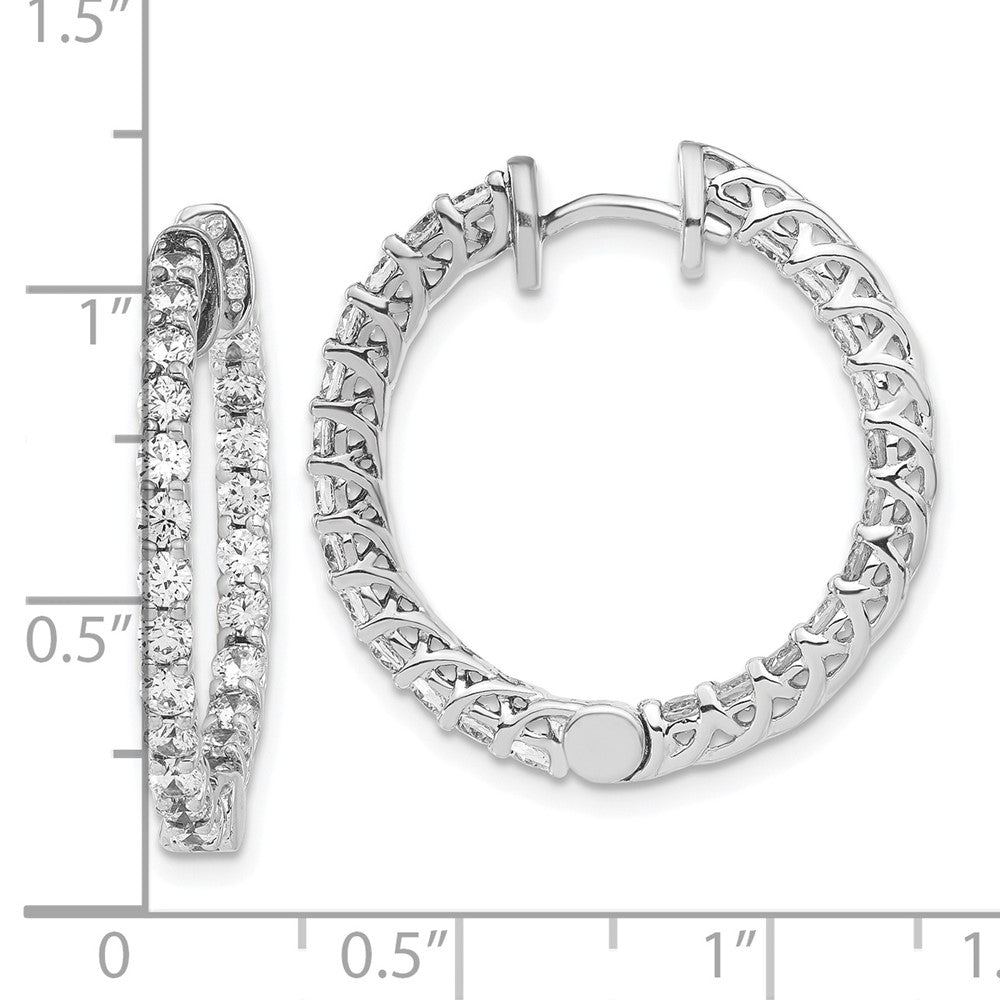 Sterling Silver Rhodium-plated Diamonore In/Out Hoop Earrings