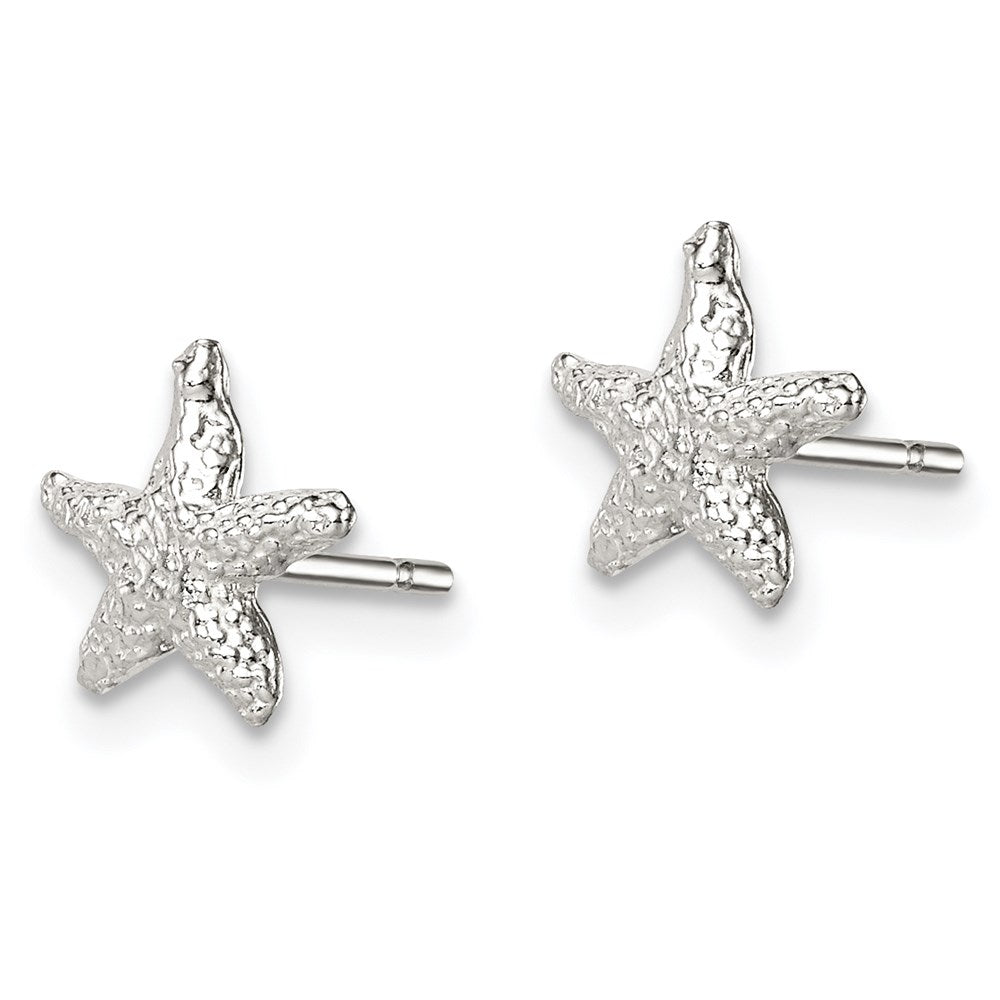 Sterling Silver Polished Italian Horn Post Dangle Earrings