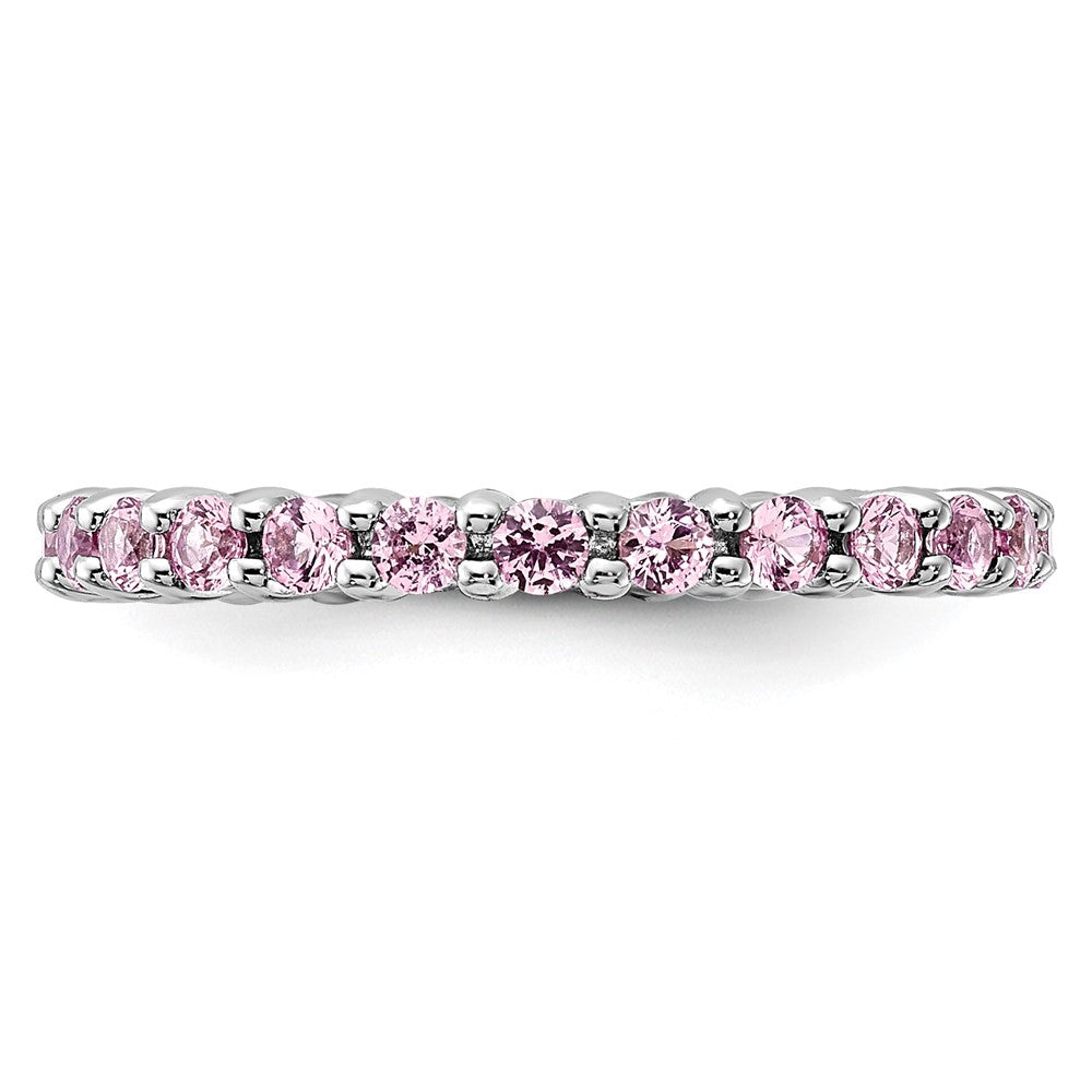 Sterling Silver Stackable Expressions Created Pink Sapphire Ring