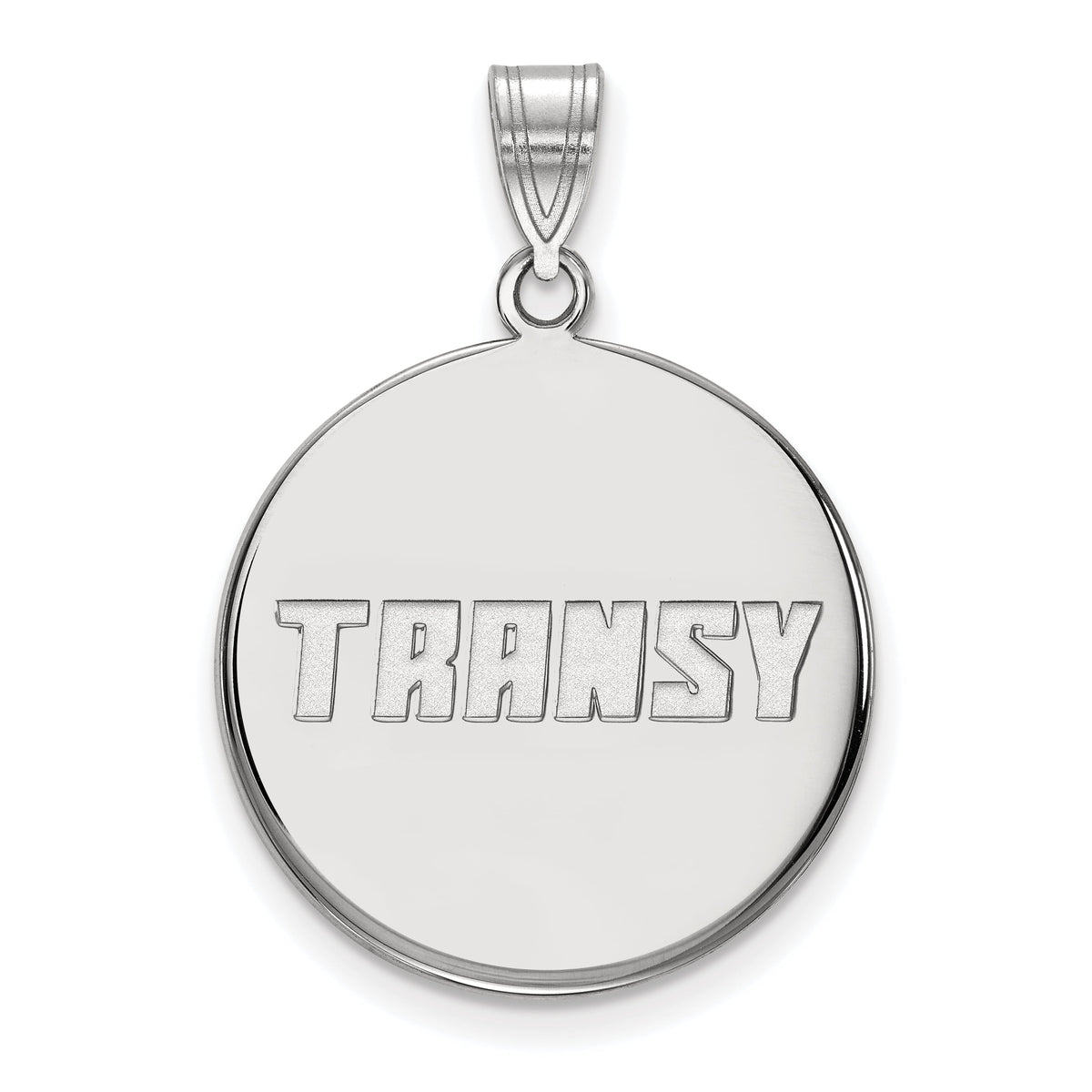 Sterling Silver LogoArt Official Licensed Collegiate Transylvania University (TU) Large Disc Pendant