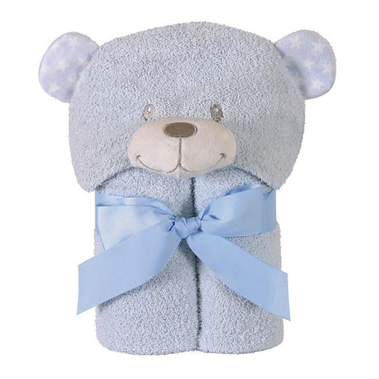 Stephan Baby Terry Plush Hooded Bath Towel, Blue Bear, 0-24 Months
