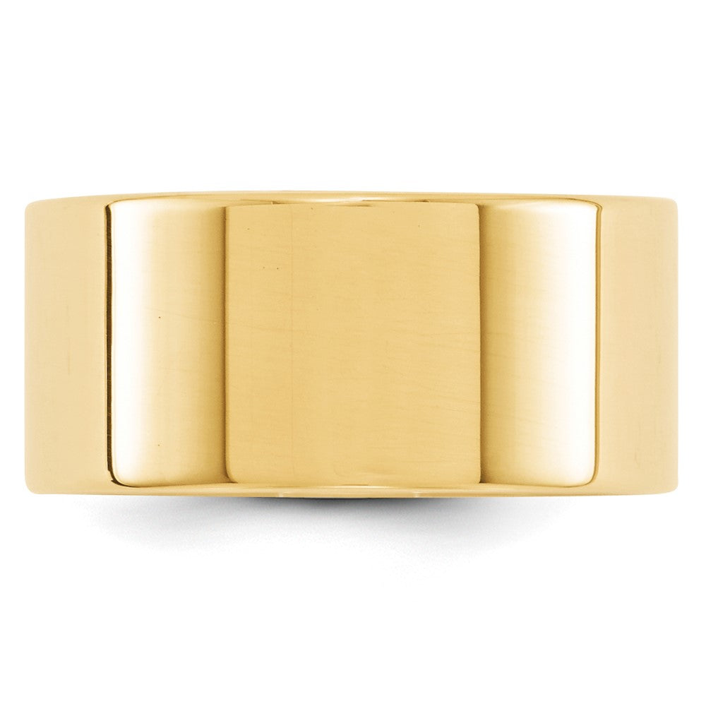 14k Yellow Gold 10mm Lightweight Flat Wedding Band Size 7