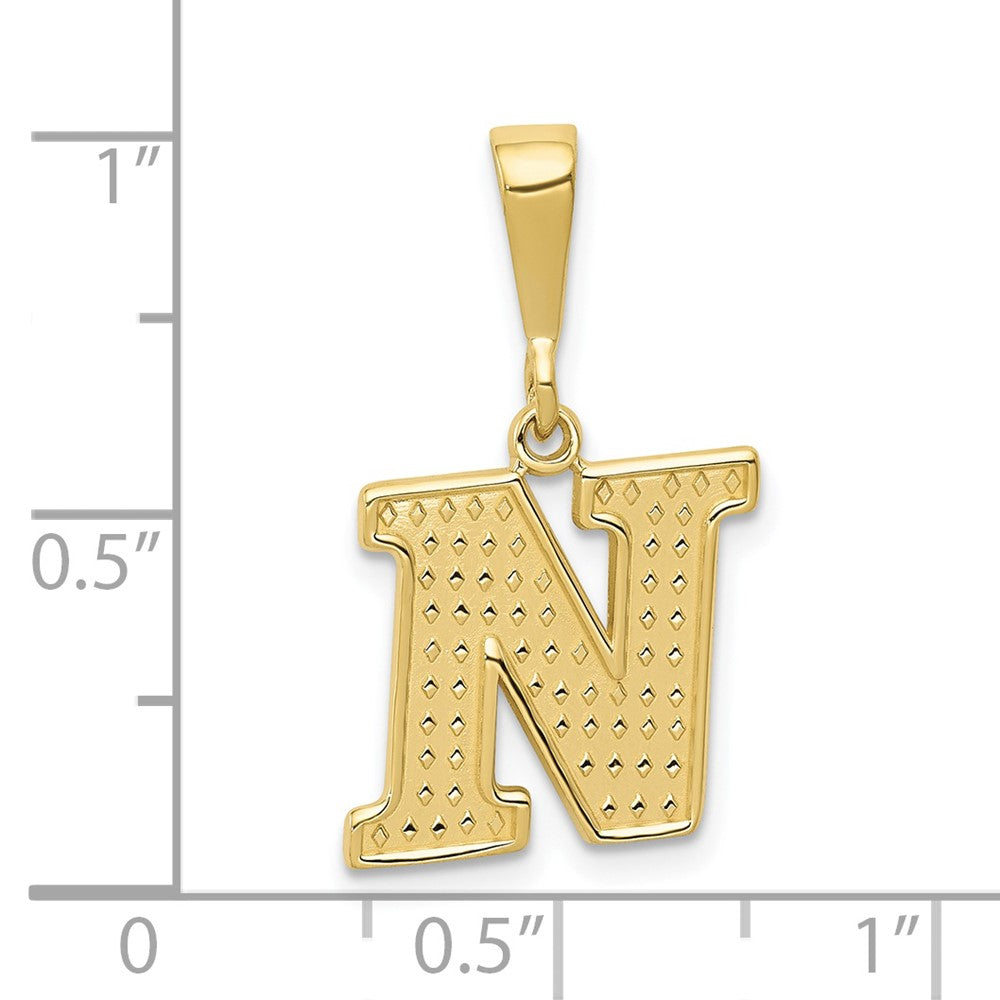 10KY Initial N Pendant