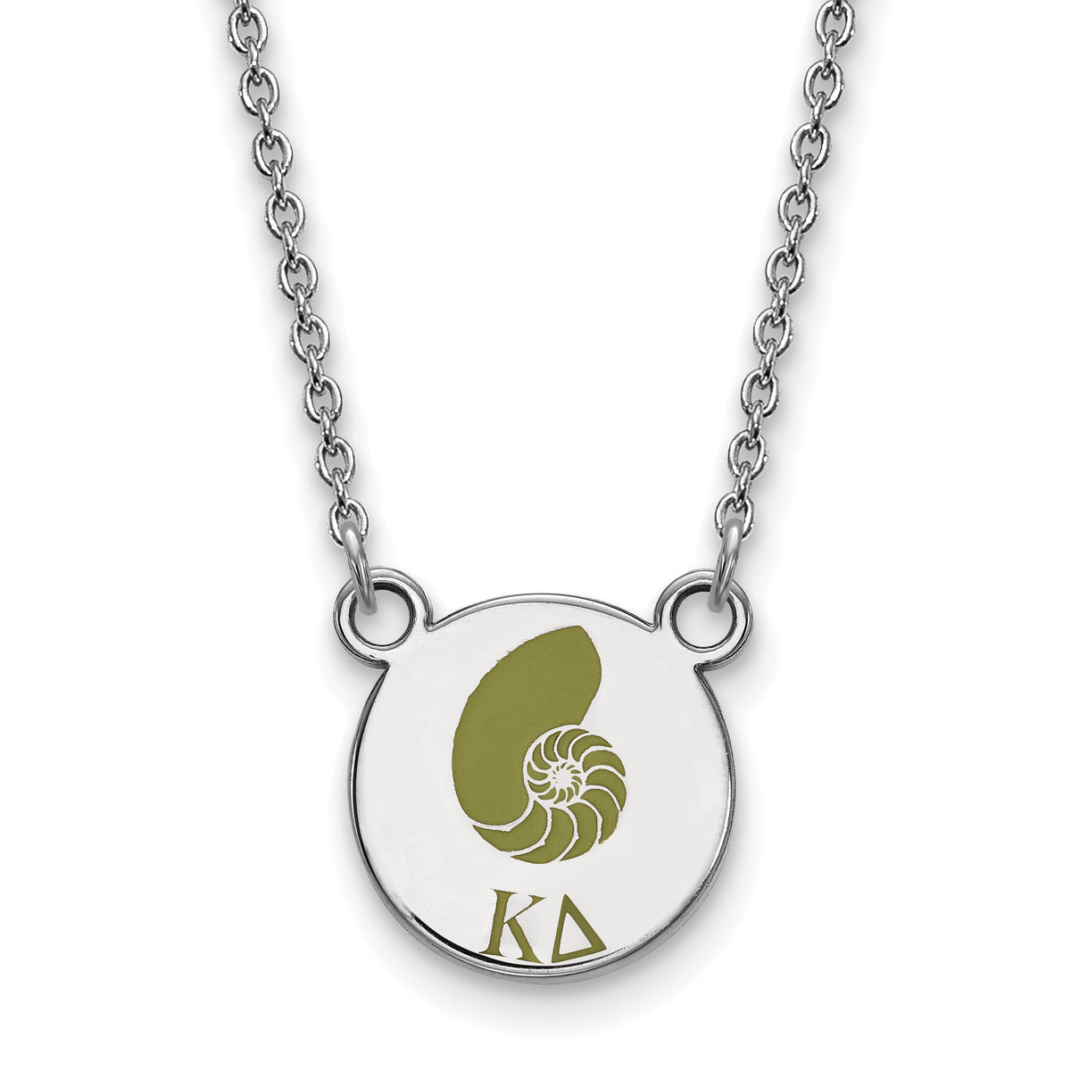 Sterling Silver 18in Official Licensed Greek Sororities Kappa Delta (??) XS Enamel Pendant w/Necklace