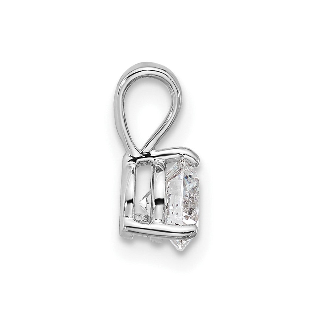 14k White Gold 1/4 carat Lab Grown Diamond VS/SI+ G+ Three Prong Complete Solitaire Pendant