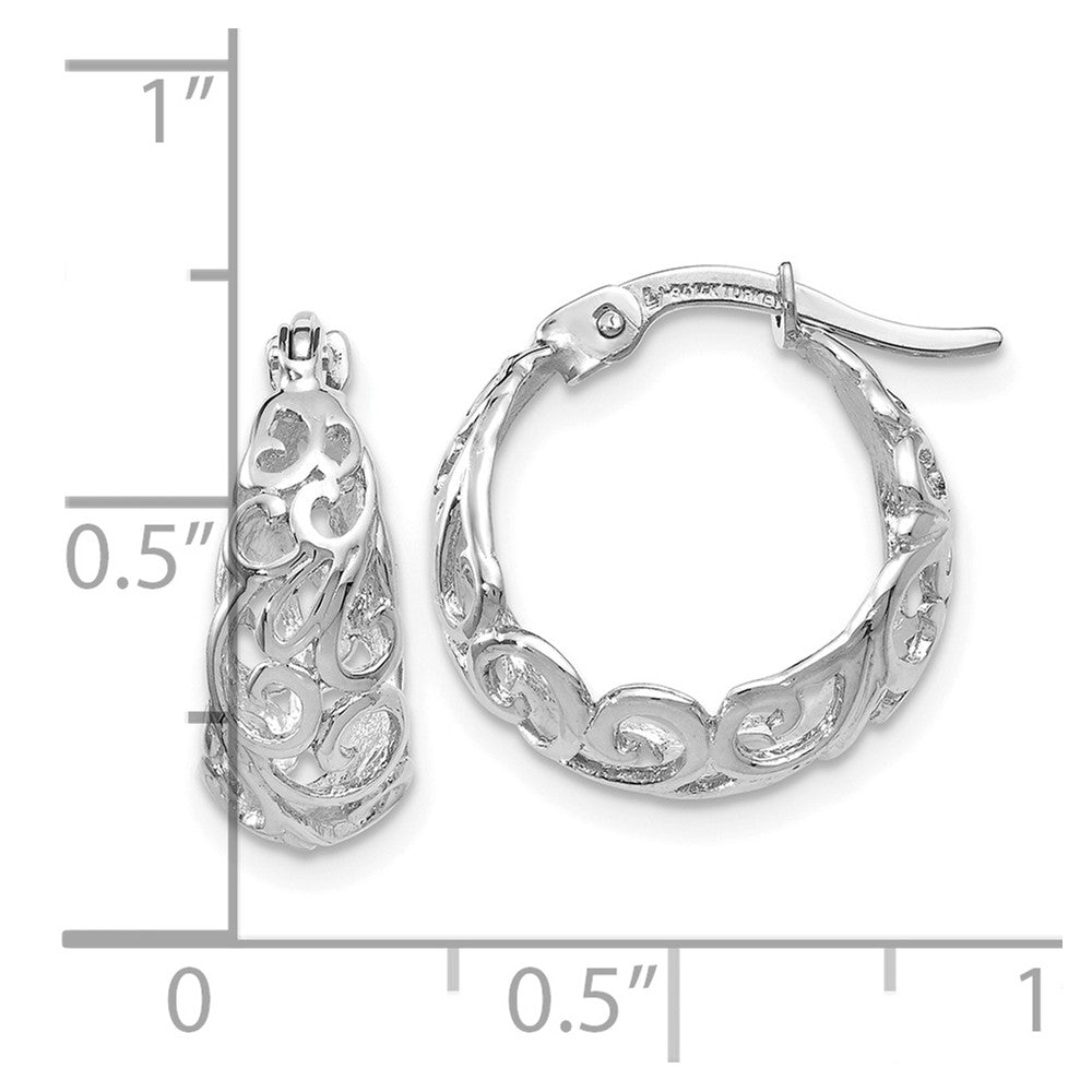 14K White Gold Polished Hoop Earrings