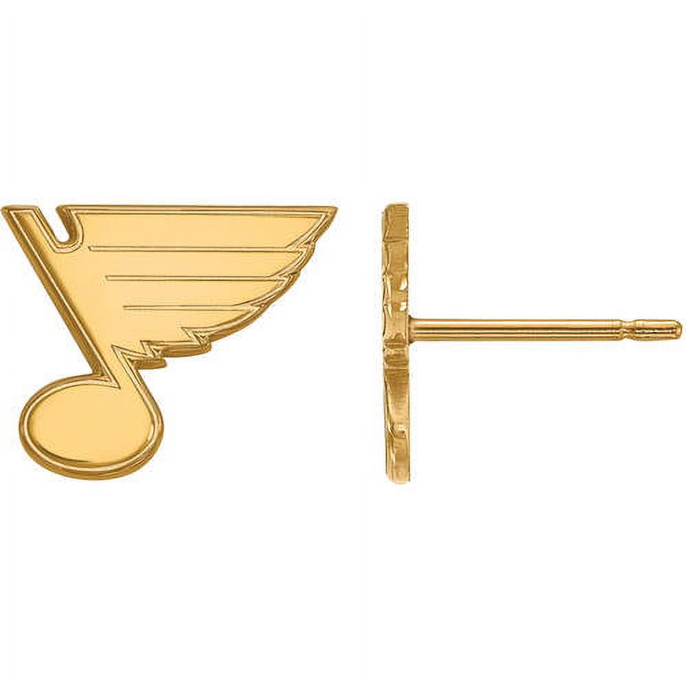 LogoArt NHL St. Louis Blues 14 Karat Gold-plated Sterling Silver Extra Small Post Earrings