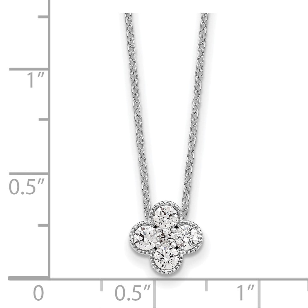 True Origin 14k White Gold 1/2 carat Lab Grown Diamond VS DEF 18 inch Bloom Floral Pendant Necklace