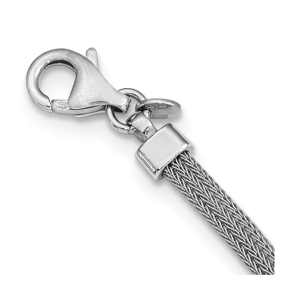 Sterling Silver Polished Twisted w/1.25 in ext Necklace