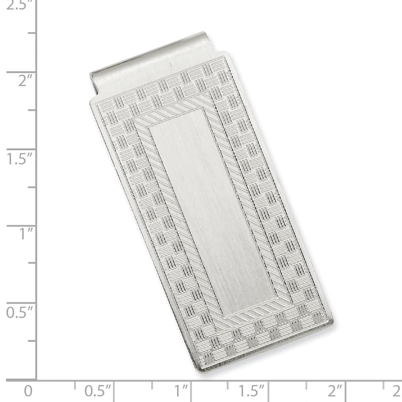Primal Rhodium-plated Kelly Waters Checkerboard Hinged Money Clip