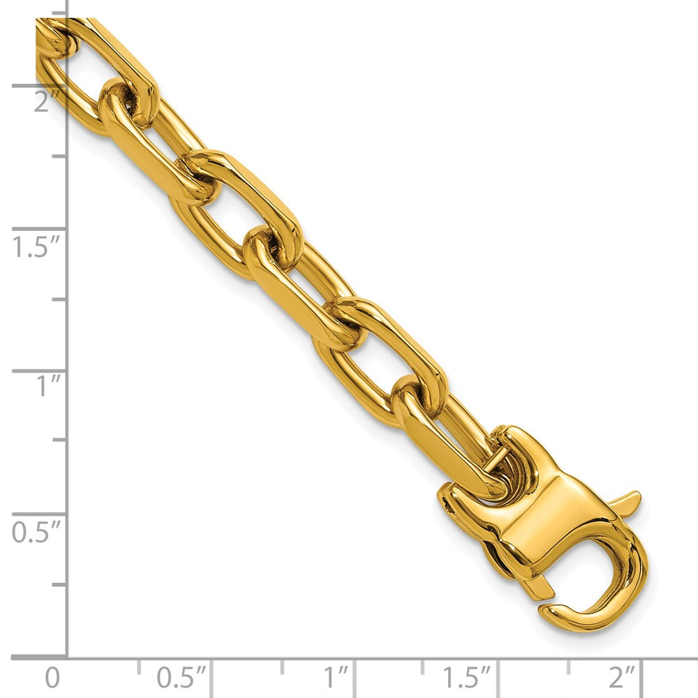 Chisel Stainless Steel Polished Yellow IP-plated 7mm 7.75 inch Open Link Bracelet 7.25 inches