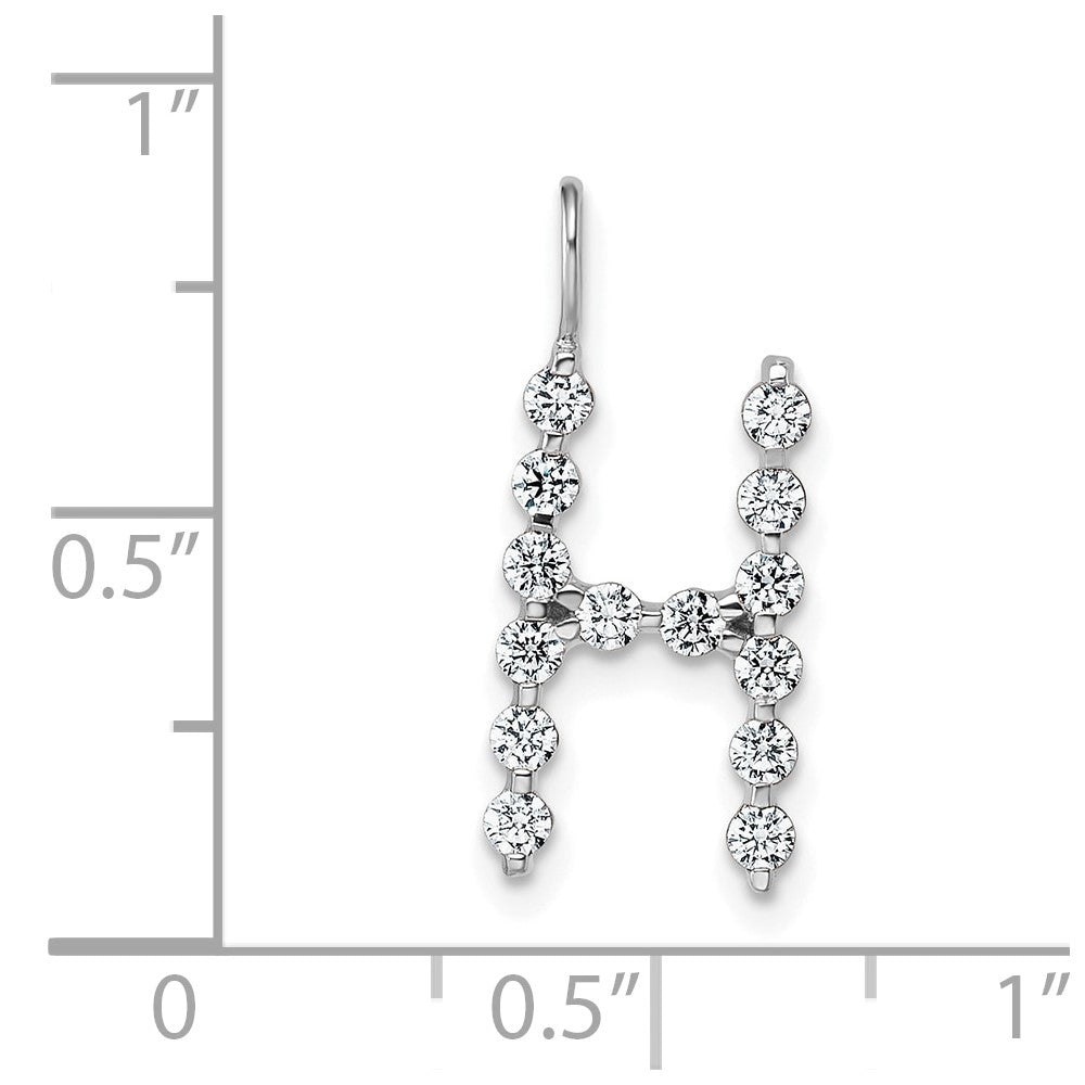 True Origin 14k White Gold 1/2 carat Lab Grown Diamond VS DEF Alphabet H Pendant