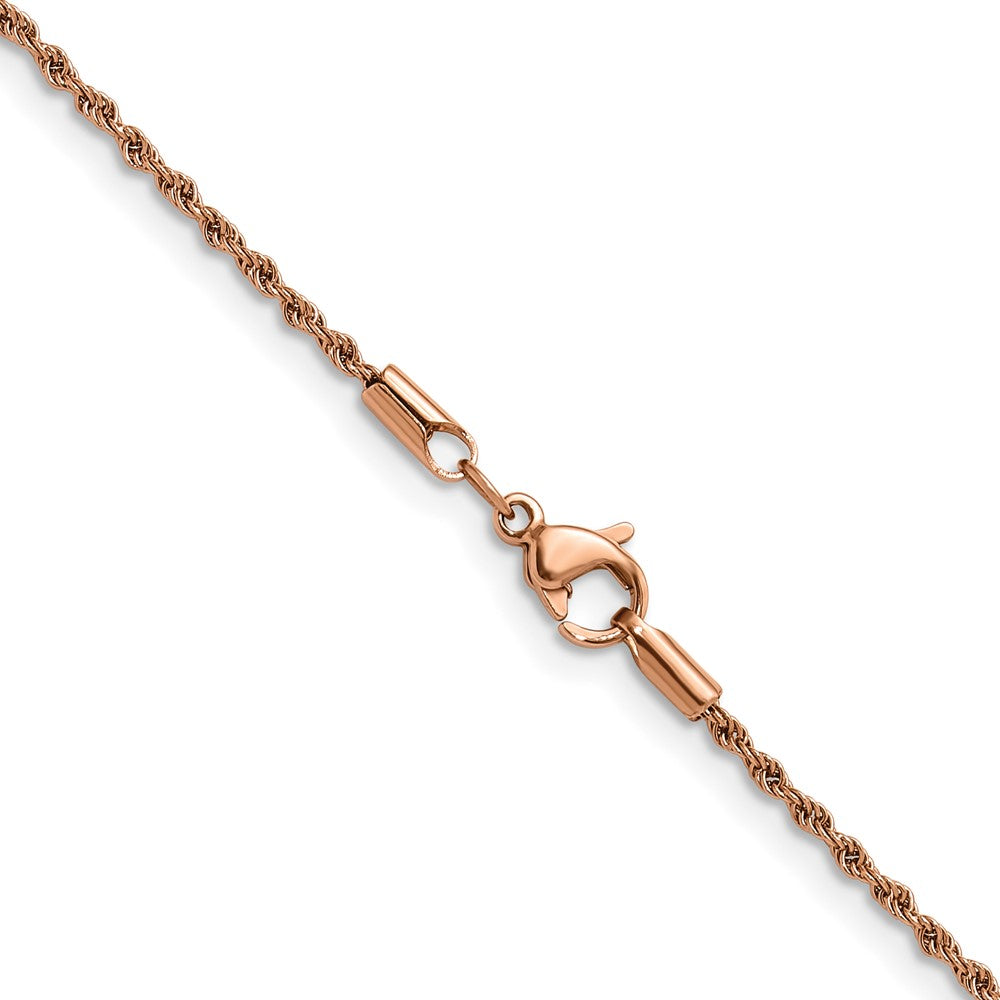 Chisel Stainless Steel Polished Rose IP-plated 1.5mm 24 inch Rope Chain