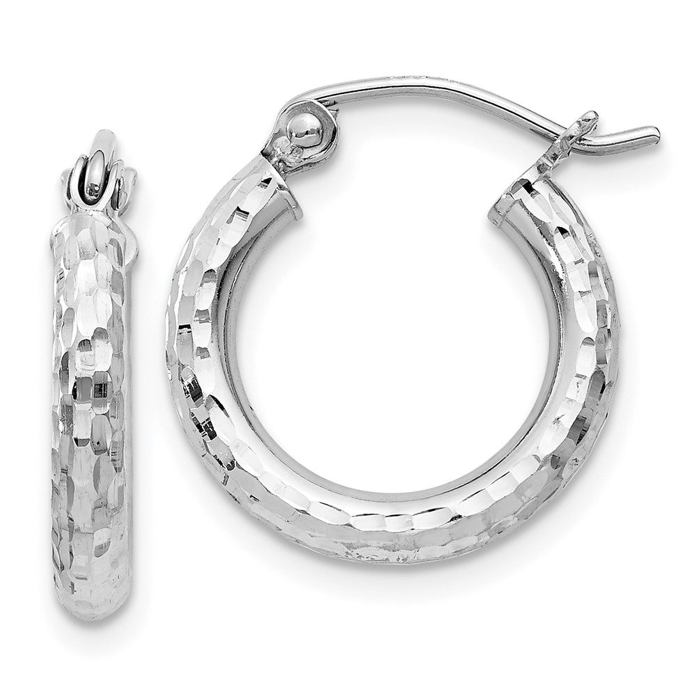Sterling Silver Gold-Tone Polished 3x35mm Hoop Earrings