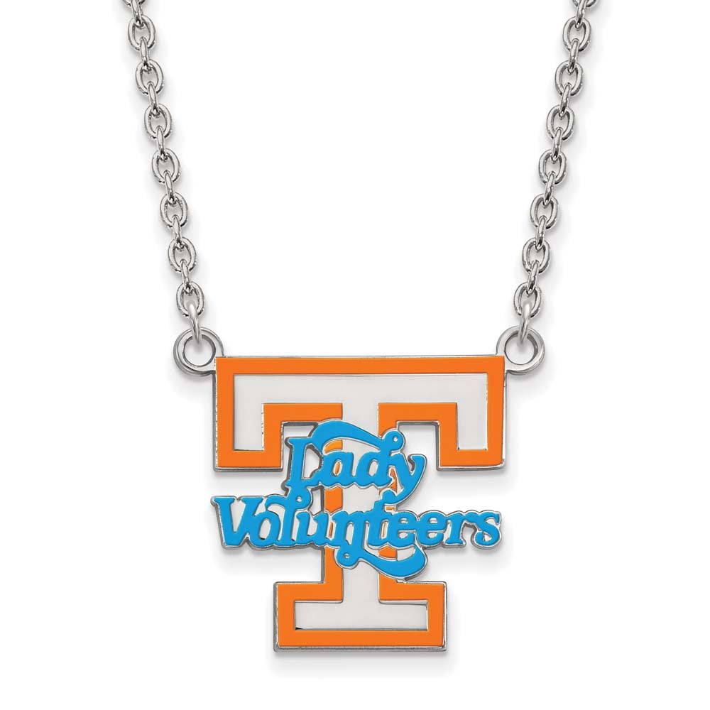 Sterling Silver U of Tennessee Large Enamel Lady Volunteers Necklace
