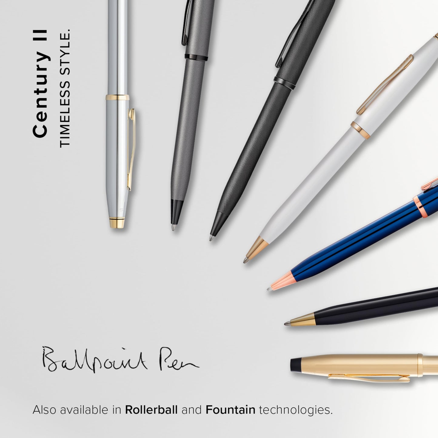 Cross Century II Refillable Ballpoint Pen, Medium Ballpen, Includes Premium Gift Box - Lustrous Chrome