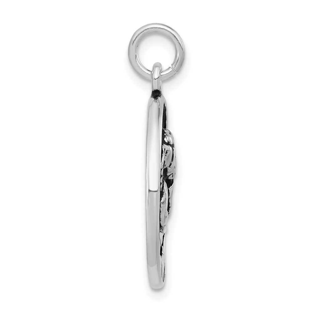 Sterling Silver Polished & Antiqued Raphael Angel Pendant