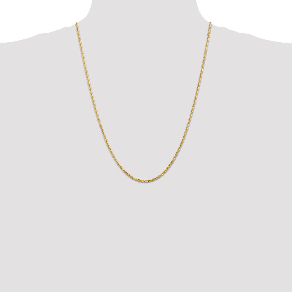 14K 24 inch 2.5mm Ultra Diamond-cut Rope with Lobster Clasp Chain