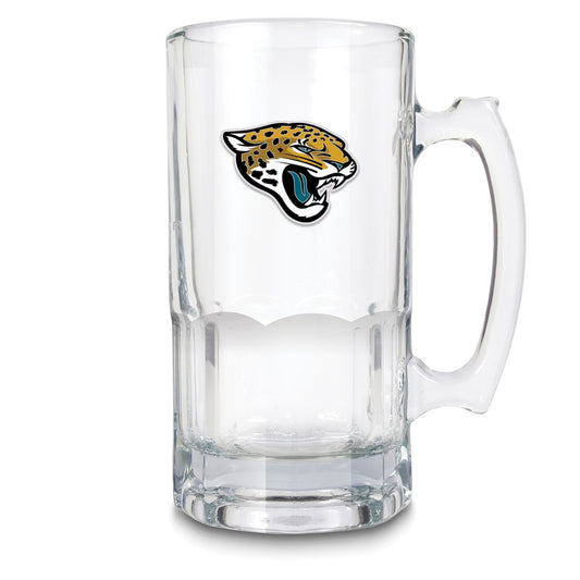 NFL Jacksonville Jaguars Glass 32 ounce Macho Mug with Emblem