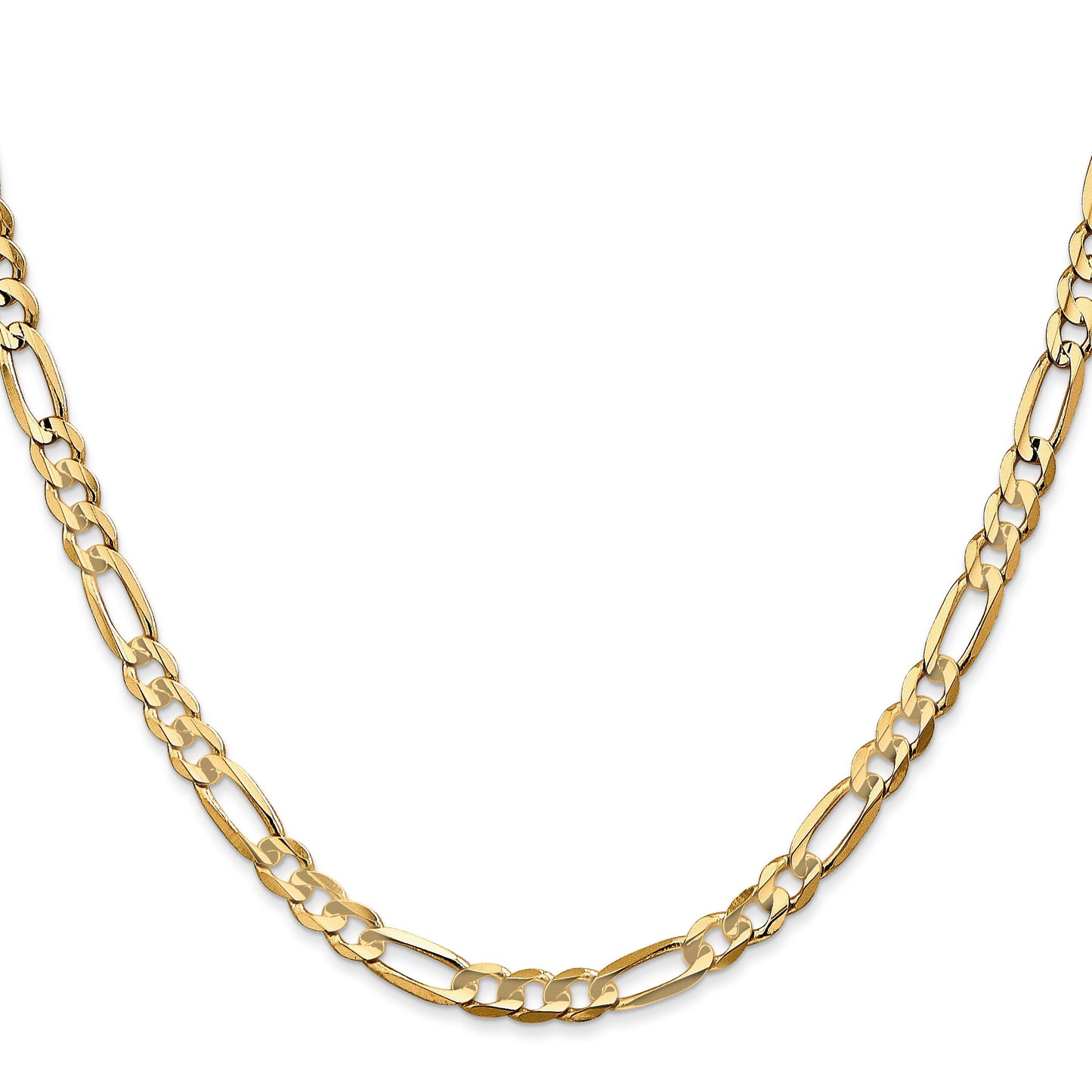 14K 20 inch 4.5mm Concave Open Figaro with Lobster Clasp Chain